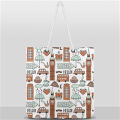 Seamless-pattern-with-london-elements-landmarks Full Print Rope Handle Tote (large)