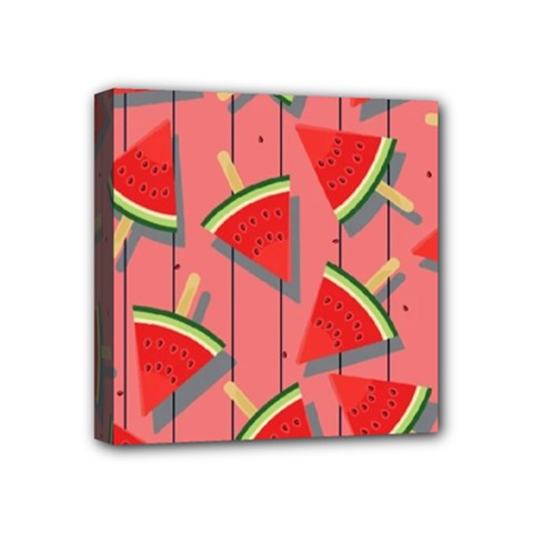 Red Watermelon Popsicle Mini Canvas 4  X 4  (stretched) by ConteMonfrey