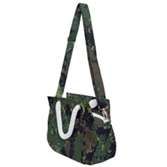 Military Background Grunge Rope Handles Shoulder Strap Bag by Wegoenart