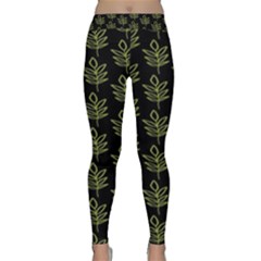 Autumn Leaves Black Classic Yoga Leggings by ConteMonfrey