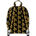 Orange And Black Leaves Zip Up Backpack View3