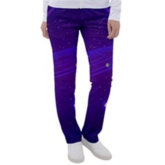Cartoon Galaxy With Stars Background Women s Casual Pants by danenraven
