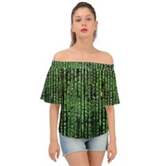 Matrix Technology Tech Data Digital Network Off Shoulder Short Sleeve Top by Wegoenart
