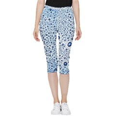 Drop Water Background Macro Splash Rain Drink Inside Out Lightweight Velour Capri Leggings  by Wegoenart