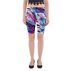 Feathers Yoga Cropped Leggings by kaleidomarblingart