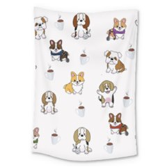 Hot Chocolate Puppies Hot Cocoa Large Tapestry by Wegoenart
