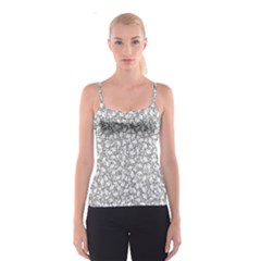 Bacterias Drawing Black And White Pattern Spaghetti Strap Top by dflcprintsclothing
