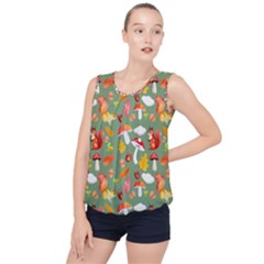 Autumn Seamless Background Leaves Wallpaper Texture Bubble Hem Chiffon Tank Top by Wegoenart