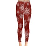 Snowflakes And Star Patternsred Snow Inside Out Leggings