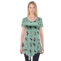 Insects Pattern Short Sleeve Tunic 