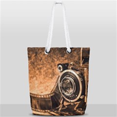 Camera Film Vintage Film Camera Old Old Camera Full Print Rope Handle Tote (small)