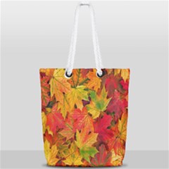 Autumn Background Maple Leaves Full Print Rope Handle Tote (small) by artworkshop