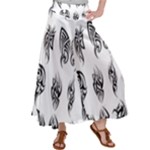 Tattoo Pattern Coin Purse Satin Palazzo Pants
