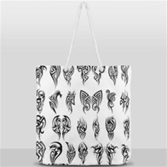 Tattoo Pattern Coin Purse Full Print Rope Handle Tote (large) by artworkshop