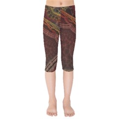 Fractal Pattern Geometric Pattern Disintegration Kids  Capri Leggings  by Ravend