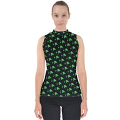 Pixels Mock Neck Shell Top by Sparkle