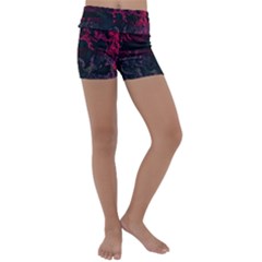 Granite Glitch Kids  Lightweight Velour Yoga Shorts by MRNStudios