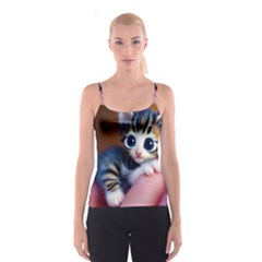 Cute Kitten Kitten Animal Wildlife 3d Spaghetti Strap Top by Pakemis