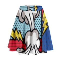 Rays Smoke Pop Art Style Vector Illustration High Waist Skirt by Pakemis