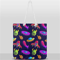 Space Pattern Full Print Rope Handle Tote (large) by Pakemis