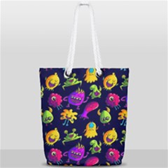 Space Patterns Full Print Rope Handle Tote (small)