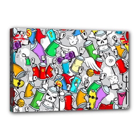 Graffit Characters Seamless Pattern Art Canvas 18  X 12  (stretched)