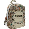 Seamless Pattern With Flower Birds Zip Up Backpack View2