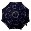 Hand Drawn Scratch Style Night Sky With Moon Cloud Space Among Stars Seamless Pattern Vector Design Hook Handle Umbrellas (Large) View1