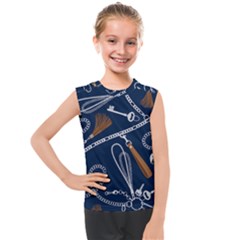 Chains-seamless-pattern Kids  Mesh Tank Top by Pakemis