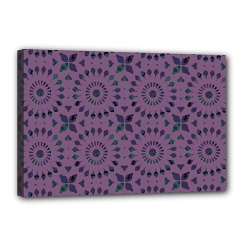Kaleidoscope Scottish Violet Canvas 18  X 12  (stretched) by Mazipoodles