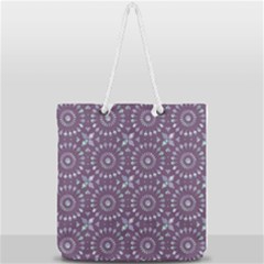 Kaleidoscope Plum Full Print Rope Handle Tote (large) by Mazipoodles