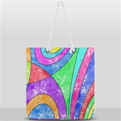 Colorful Stylish Design Full Print Rope Handle Tote (large) by gasi