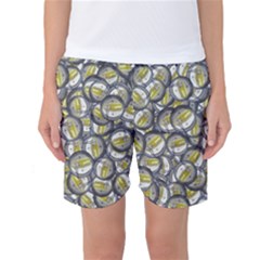Gong Instrument Motif Pattern Women s Basketball Shorts by dflcprintsclothing