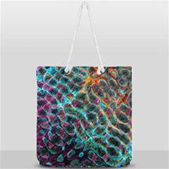 Fractal Abstract Waves Background Wallpaper Full Print Rope Handle Tote (large) by Pakemis
