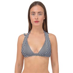 Abstract Background Pattern Geometric Double Strap Halter Bikini Top