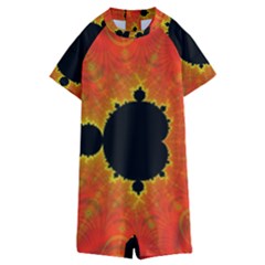 Fractal Mandelbrot Set Pattern Art Kids  Boyleg Half Suit Swimwear by Ravend