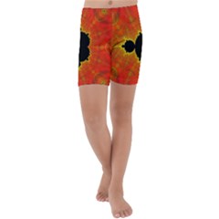 Fractal Mandelbrot Set Pattern Art Kids  Lightweight Velour Capri Yoga Leggings by Ravend