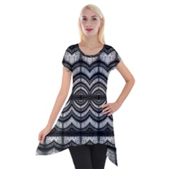 Abstract Geometric Collage Pattern Short Sleeve Side Drop Tunic by dflcprintsclothing