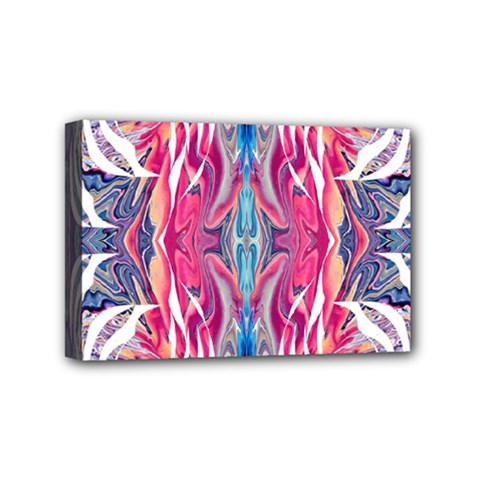 Mixed Media Repeats  Mini Canvas 6  X 4  (stretched) by kaleidomarblingart