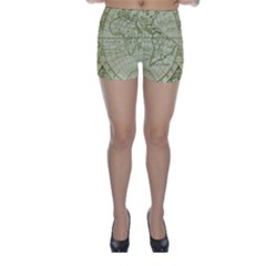 Vintage Mapa Mundi  Skinny Shorts by ConteMonfrey