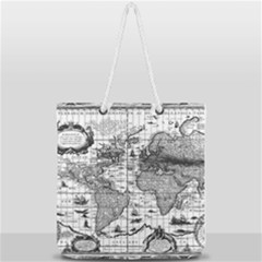 Antique Mapa Mundi Revisited Full Print Rope Handle Tote (large) by ConteMonfrey