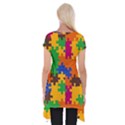 Retro colors puzzle pieces                                                                        Short Sleeve Side Drop Tunic View2
