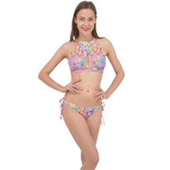 Valentine Day Heart Capsule Cross Front Halter Bikini Set by artworkshop