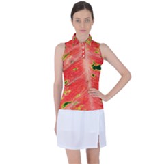 Aglonema Leaf Plant Pattern Flora Women s Sleeveless Polo Tee by danenraven