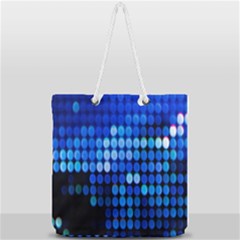 Pattern Blue Logo Full Print Rope Handle Tote (large)