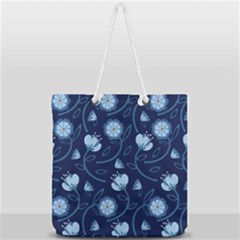 Flower Full Print Rope Handle Tote (large)