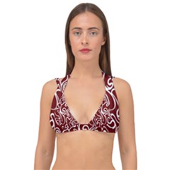 Berry Swirls Double Strap Halter Bikini Top