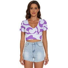 Abstract Pattern Purple Swirl T- Shirt Abstract Pattern Purple Swirl T- Shirt V-neck Crop Top by maxcute