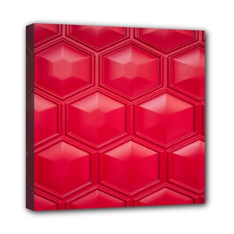 Red Textured Wall Mini Canvas 8  X 8  (stretched) by artworkshop