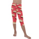 Stackable Chips In Lines Kids  Lightweight Velour Capri Leggings 